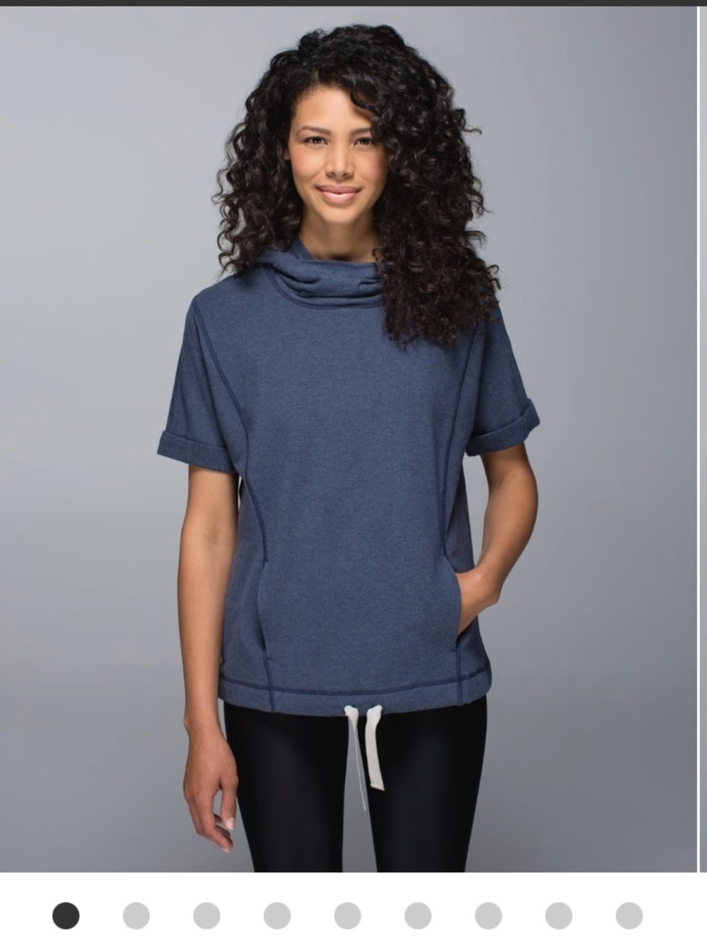 lululemon athletica Short-Sleeve Cowl Neck Sweater Tee - Heather Navy